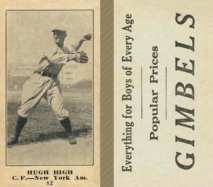 1916 Gimbels Hugh High #82 Baseball Card