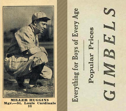 1916 Gimbels Miller Huggins #86 Baseball Card