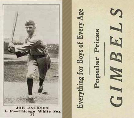 1916 Gimbels Joe Jackson #87 Baseball Card