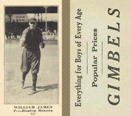 1916 Gimbels William James #88 Baseball Card