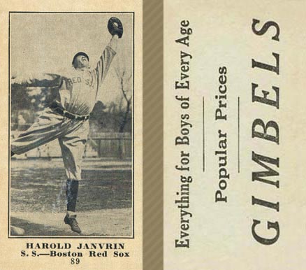 1916 Gimbels Harold Janvrin #89 Baseball Card