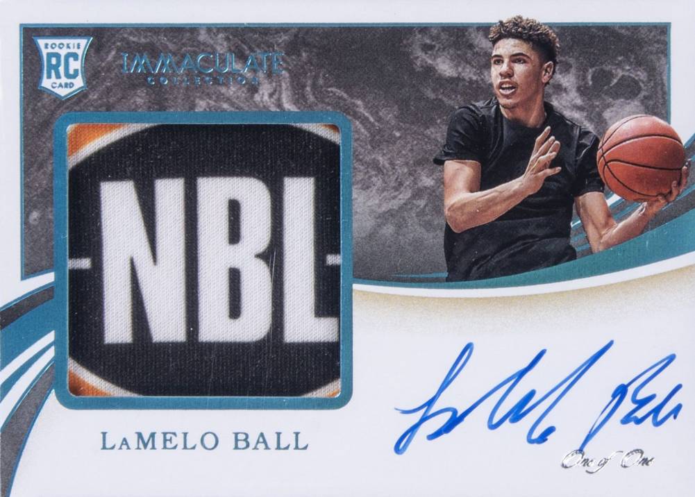 2020 Panini Immaculate Collection Collegiate Premium Patches Rookie Autographs LaMelo Ball #LB Basketball Card
