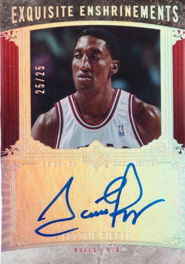 2005 Upper Deck Exquisite Collection Exquisite Enshrinements Scottie Pippen #EE-SP Basketball Card