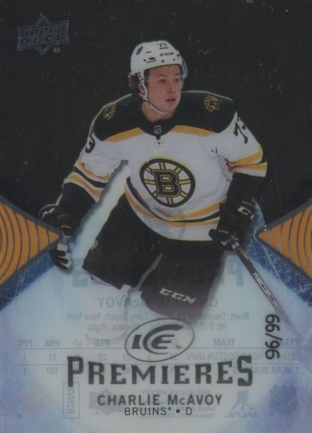 2017 Upper Deck Ice Charlie McAvoy #191 Hockey Card