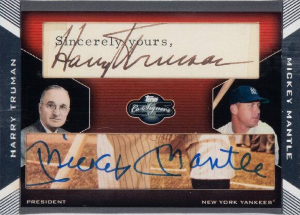 2007 Topps CO-Signers Cut Signatures Dual Mantle/Truman #CCS-TM Baseball Card
