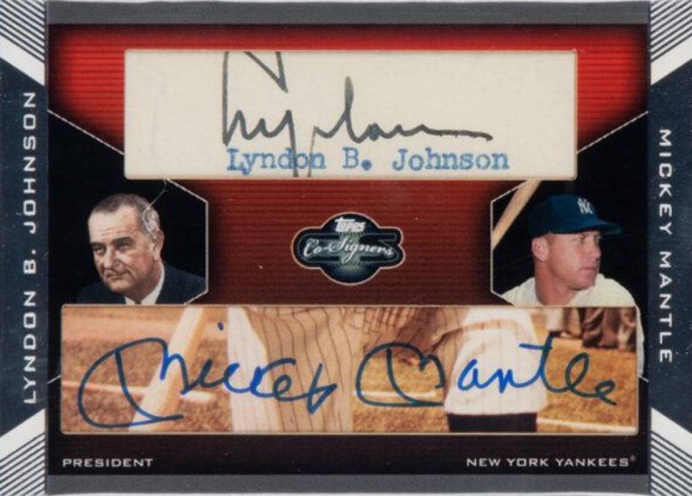 2007 Topps CO-Signers Cut Signatures Dual Mantle/Johnson #CCS-JM Baseball Card