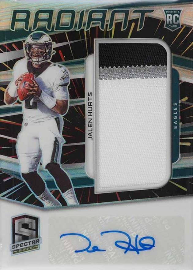 2020 Panini Spectra Radiant Rookie Patch Signatures Jalen Hurts #6 Football Card