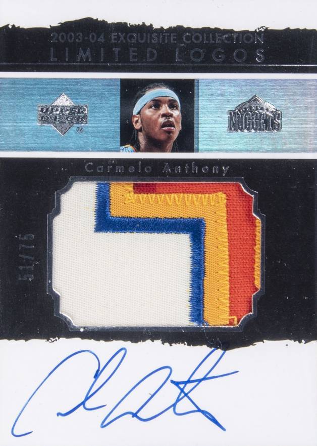 2003 UD Exquisite Collection Limited Logos Carmelo Anthony #LL-CA Basketball Card