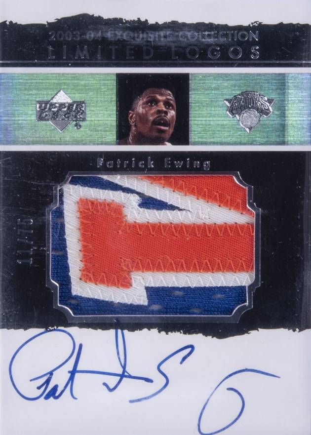 2003 UD Exquisite Collection Limited Logos Patrick Ewing #LL-PE Basketball Card