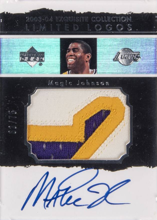2003 UD Exquisite Collection Limited Logos Magic Johnson #LL-MA Basketball Card