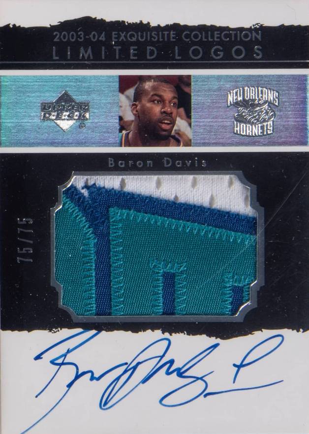 2003 UD Exquisite Collection Limited Logos Baron Davis #LL-BD Basketball Card