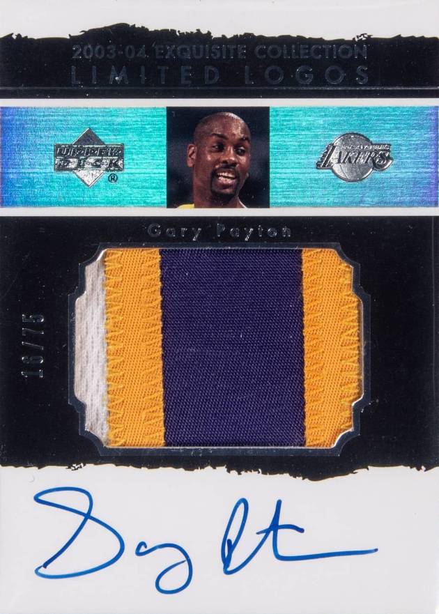 2003 UD Exquisite Collection Limited Logos Gary Payton #LL-GP Basketball Card