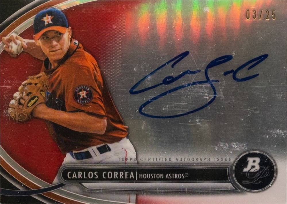 2013 Bowman Platinum Autograph Prospects Carlos Correa #CC Baseball Card