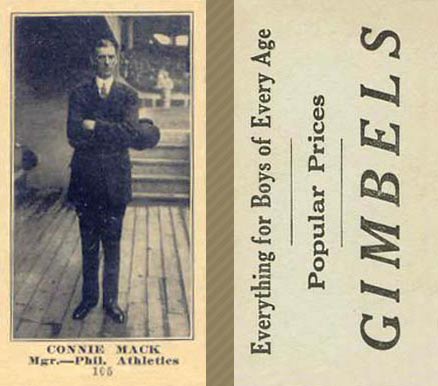 1916 Gimbels (M101-5) Connie Mack #105 Baseball Card