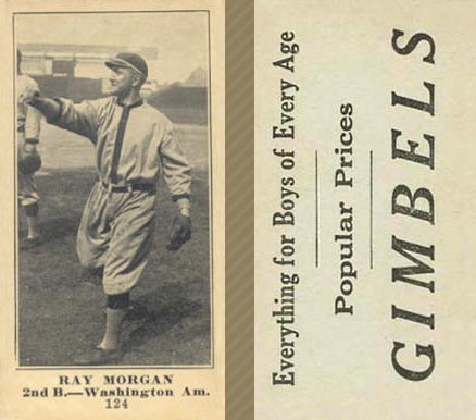 1916 Gimbels (M101-5) Ray Morgan #124 Baseball Card