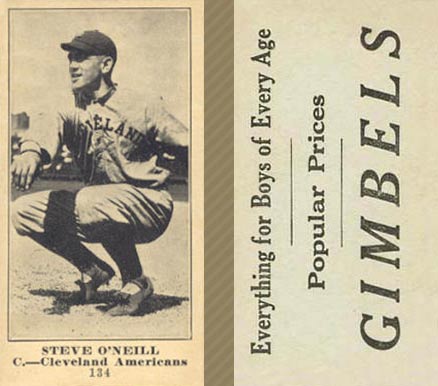 1916 Gimbels (M101-5) Steve O'Neill #134 Baseball Card