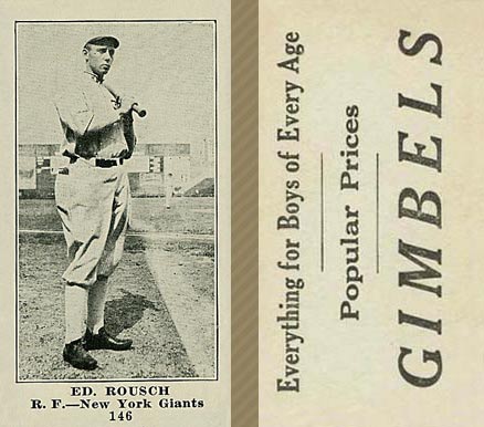 1916 Gimbels (M101-5) Ed. Roush #146 Baseball Card