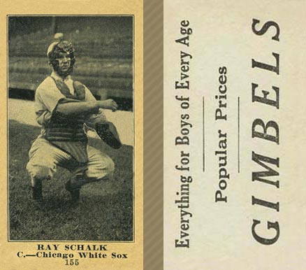 1916 Gimbels (M101-5) Ray Schalk #155 Baseball Card