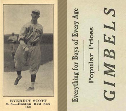 1916 Gimbels (M101-5) Everett Scott #160 Baseball Card