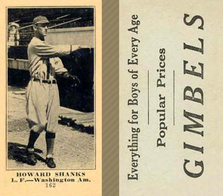 1916 Gimbels (M101-5) Howard Shanks #162 Baseball Card