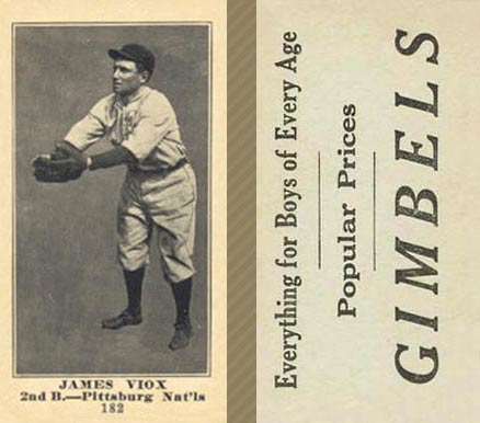 1916 Gimbels (M101-5) James Viox #182 Baseball Card