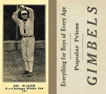 1916 Gimbels (M101-5) Ed. Walsh #187 Baseball Card