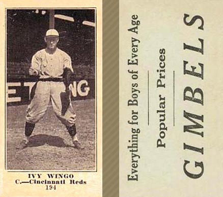 1916 Gimbels (M101-5) Ivy Wingo #194 Baseball Card