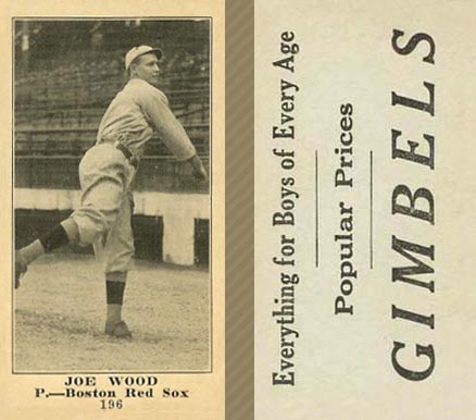 1916 Gimbels (M101-5) Joe Wood #196 Baseball Card