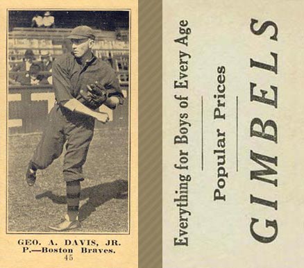 1916 Gimbels (M101-5) Geo. A. Davis, Jr. #45 Baseball Card