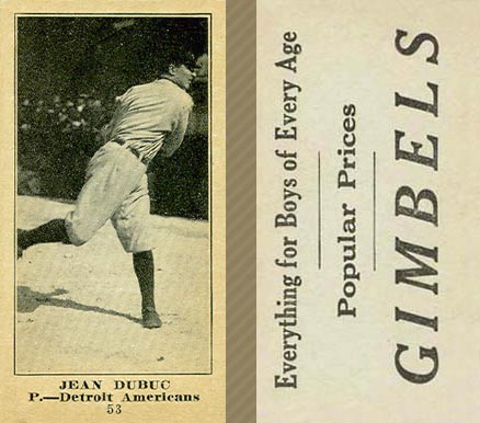 1916 Gimbels (M101-5) Jean Dubuc #53 Baseball Card