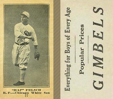 1916 Gimbels (M101-5) Hap Felsch #57 Baseball Card