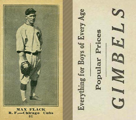 1916 Gimbels (M101-5) Max Flack #60 Baseball Card