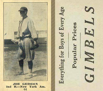 1916 Gimbels (M101-5) Joe Gedeon #66 Baseball Card