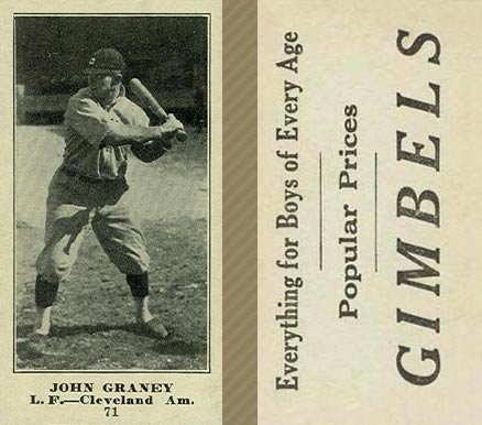 1916 Gimbels (M101-5) John Graney #71 Baseball Card