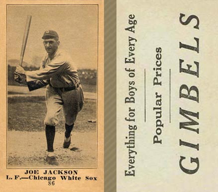 1916 Gimbels (M101-5) Joe Jackson #86 Baseball Card