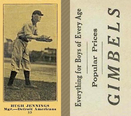 1916 Gimbels (M101-5) Hugh Jennings #89 Baseball Card