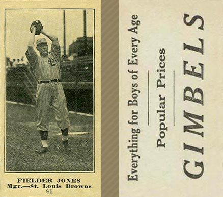 1916 Gimbels (M101-5) Fielder Jones #91 Baseball Card