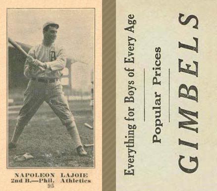 1916 Gimbels (M101-5) Napoleon Lajoie #95 Baseball Card