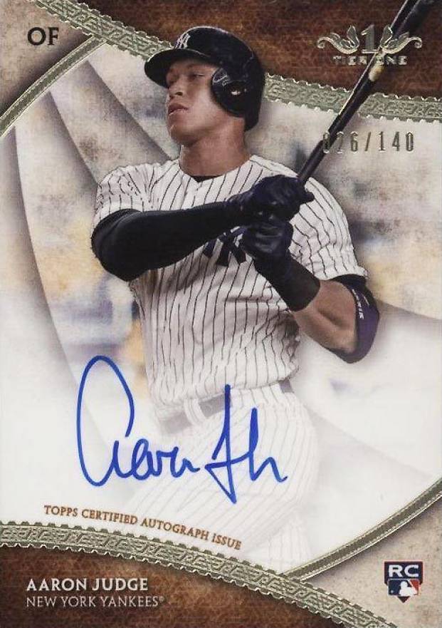 2017 Topps Tier One Break Out Autographs Aaron Judge #AJD Baseball Card