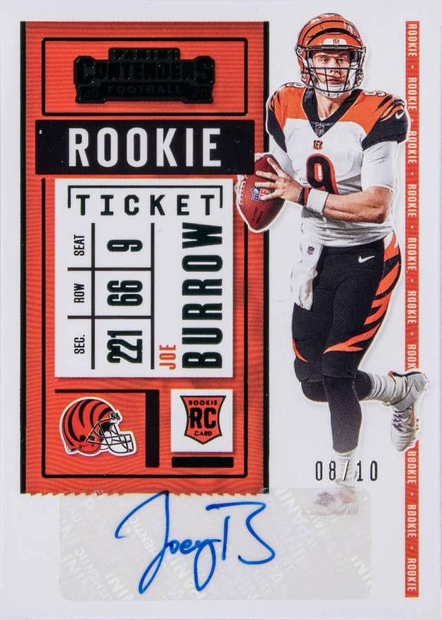 2020 Panini Playoff Contenders Rookie Ticket Preview Autographs Joe Burrow #V101 Football Card