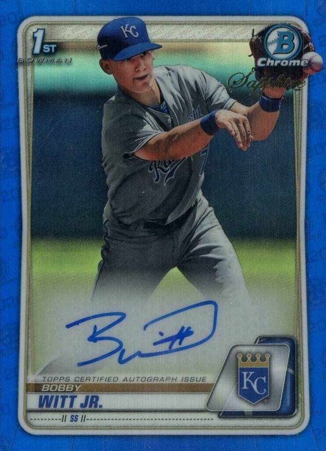2020 Bowman Chrome Sapphire Edition Autographs Bobby Witt Jr. #BSPABWJ Baseball Card