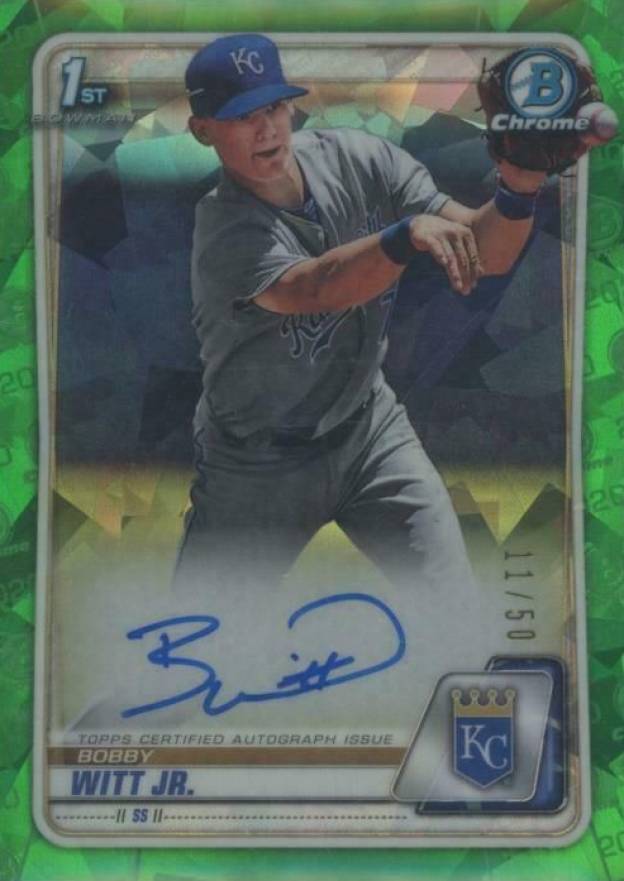 2020 Bowman Chrome Sapphire Edition Autographs Bobby Witt Jr. #BSPABWJ Baseball Card