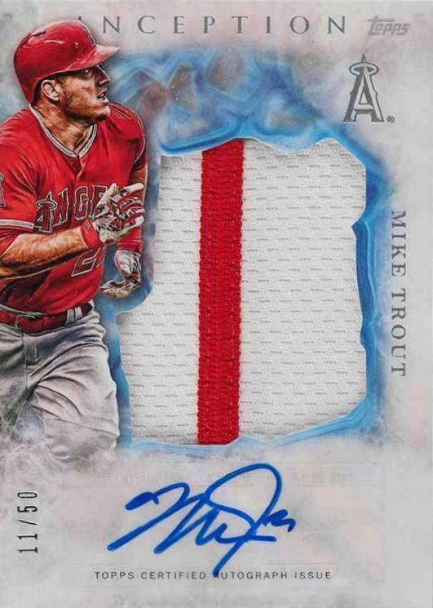 2017 Topps Inception Autograph Jumbo Patch Mike Trout #MT Baseball Card