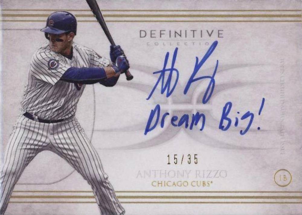 2017 Topps Definitive Autograph Inscription Anthony Rizzo #AR Baseball Card