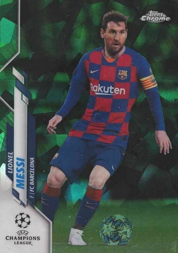 2019 Topps Chrome UEFA Champions League Sapphire Edition Lionel Messi #1 Soccer Card