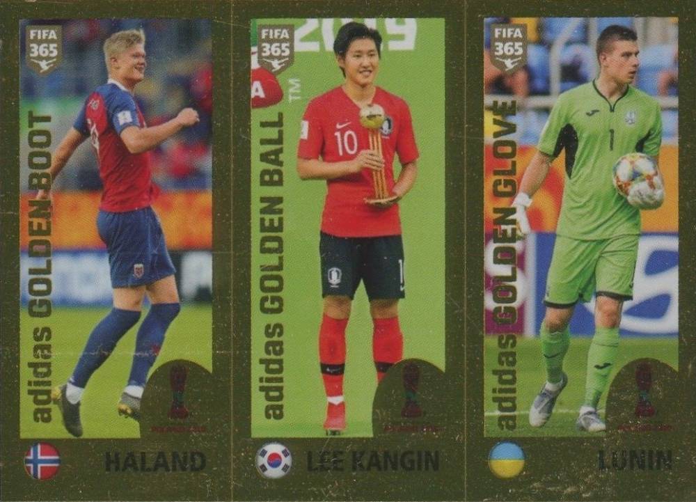 2019 Panini FIFA 365 Andriy Lunin/Erling Haland/Lee Kangin #421 Soccer Card