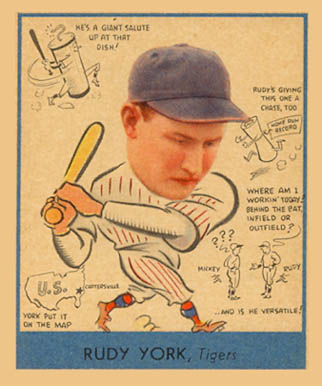 1938 Goudey Heads-Up Rudy York #284 Baseball Card