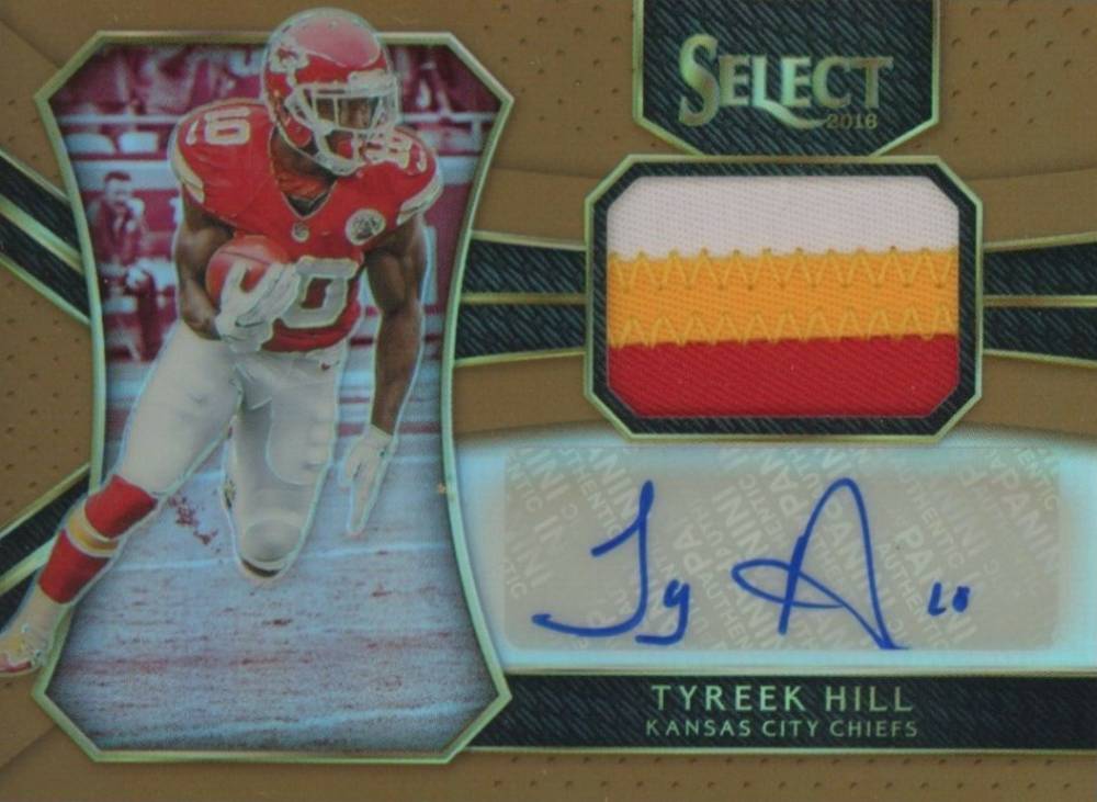 2016 Panini Select Rookie Autograph Material Tyreek Hill #RMTH Football Card