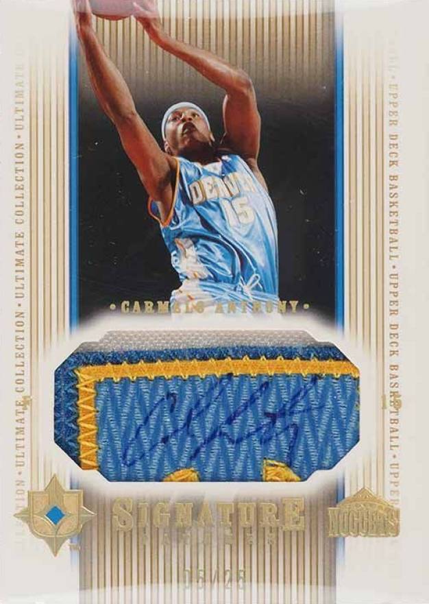 2004 Ultimate Collection Signature Patches Carmelo Anthony #SP-CA Basketball Card