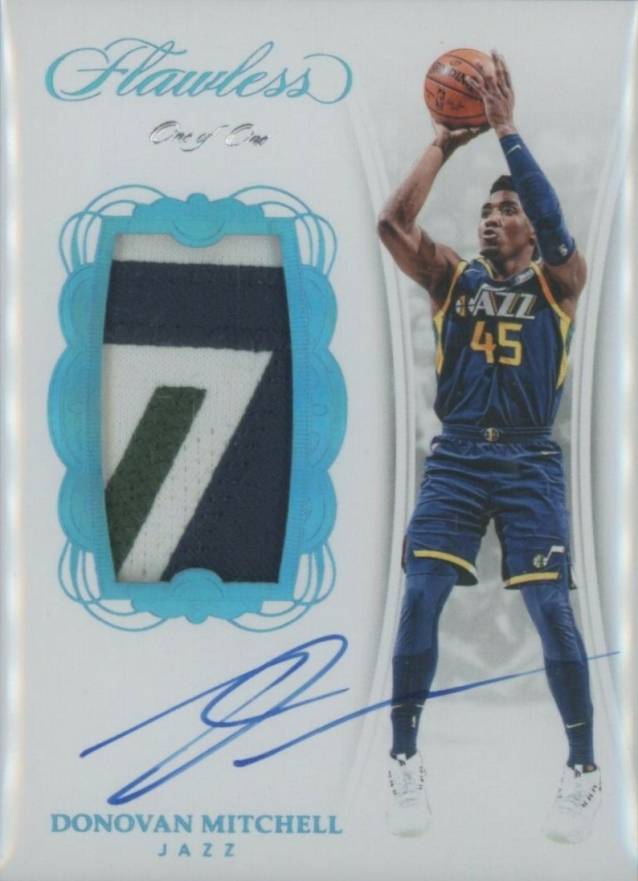 2017 Panini Flawless Vertical Patch Autograph Donovan Mitchell #VP-DM Basketball Card